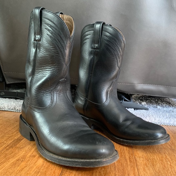 Men`s Black Ariat Roper Size 7D Dress Boots - Picture 4 of 11